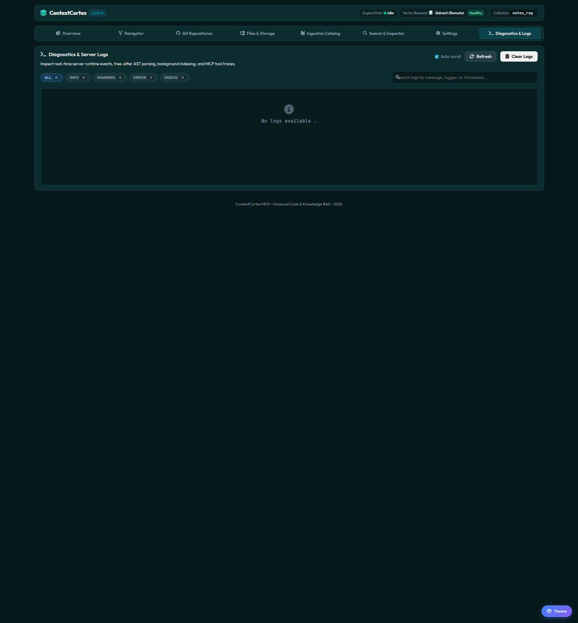 Diagnostics and Logs