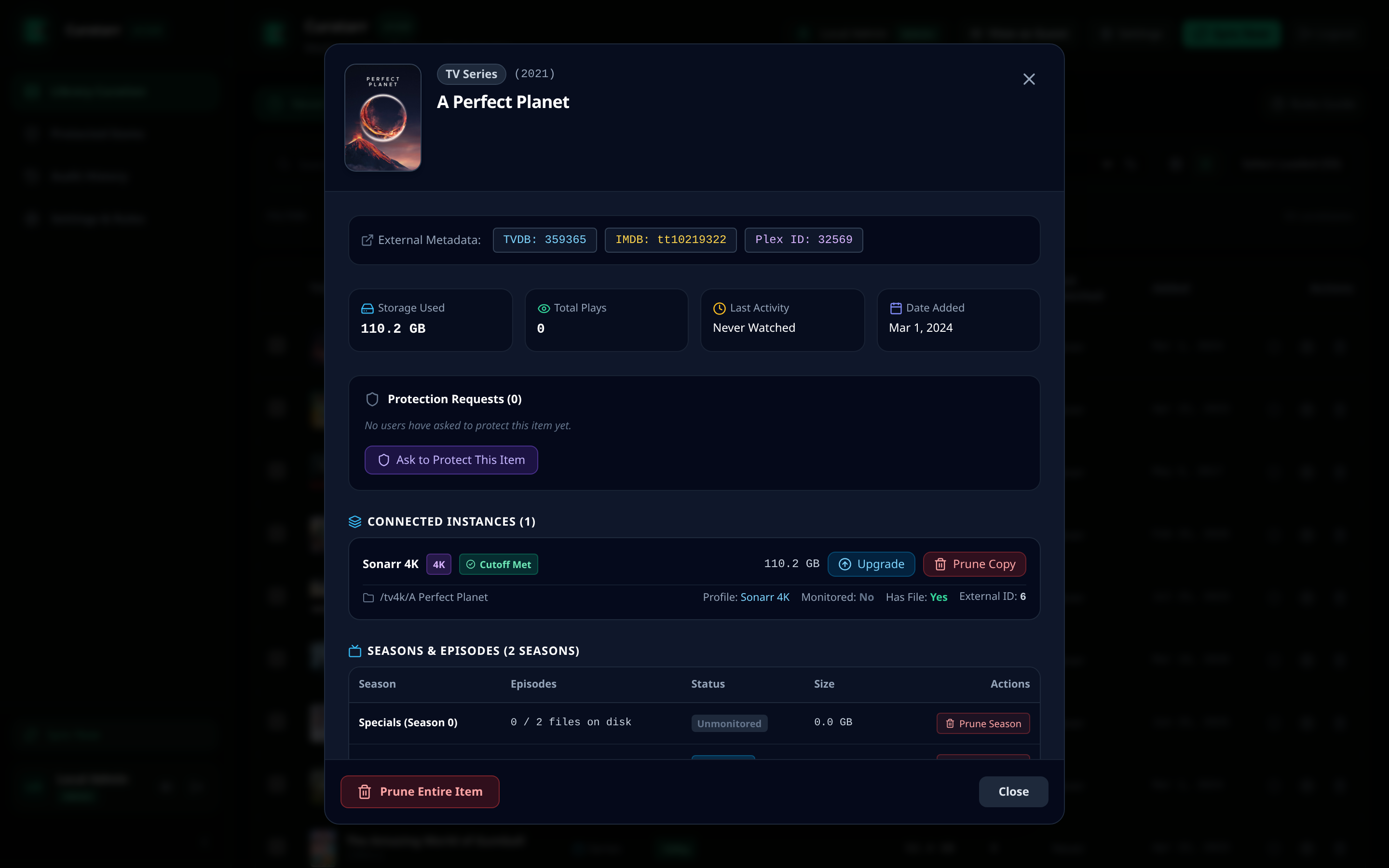 Media Detail with Upgrade Button
