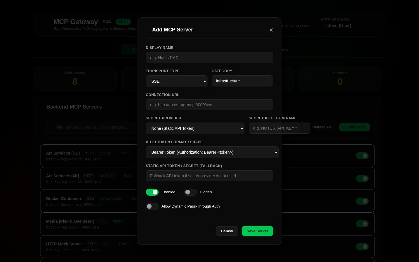 Add MCP Server Modal