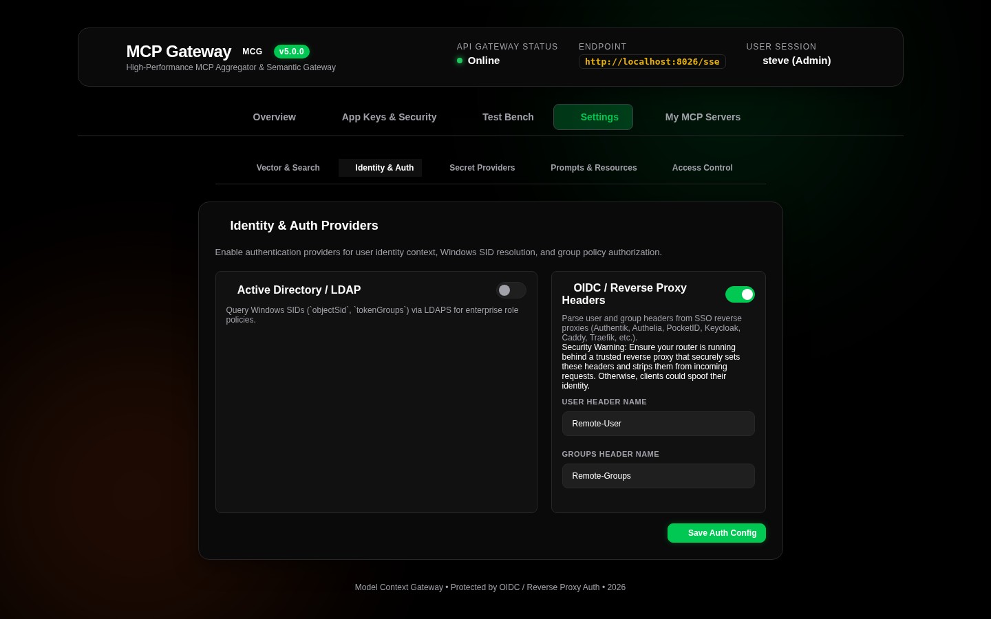 Settings Identity and Authentication Providers